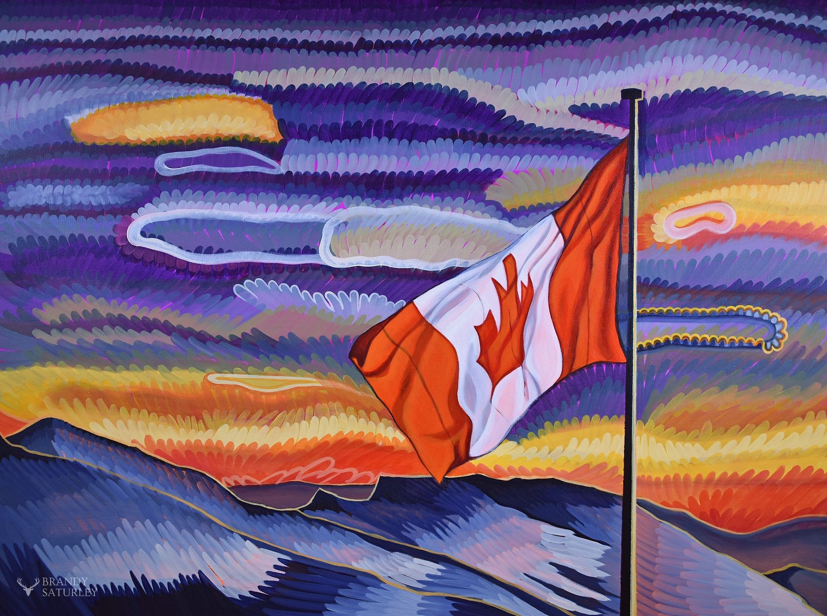 Canadian flag in art