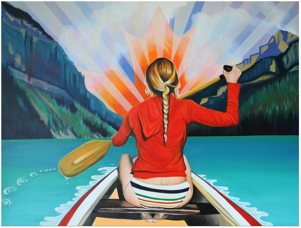 lake louise HBC stripes pop art painting