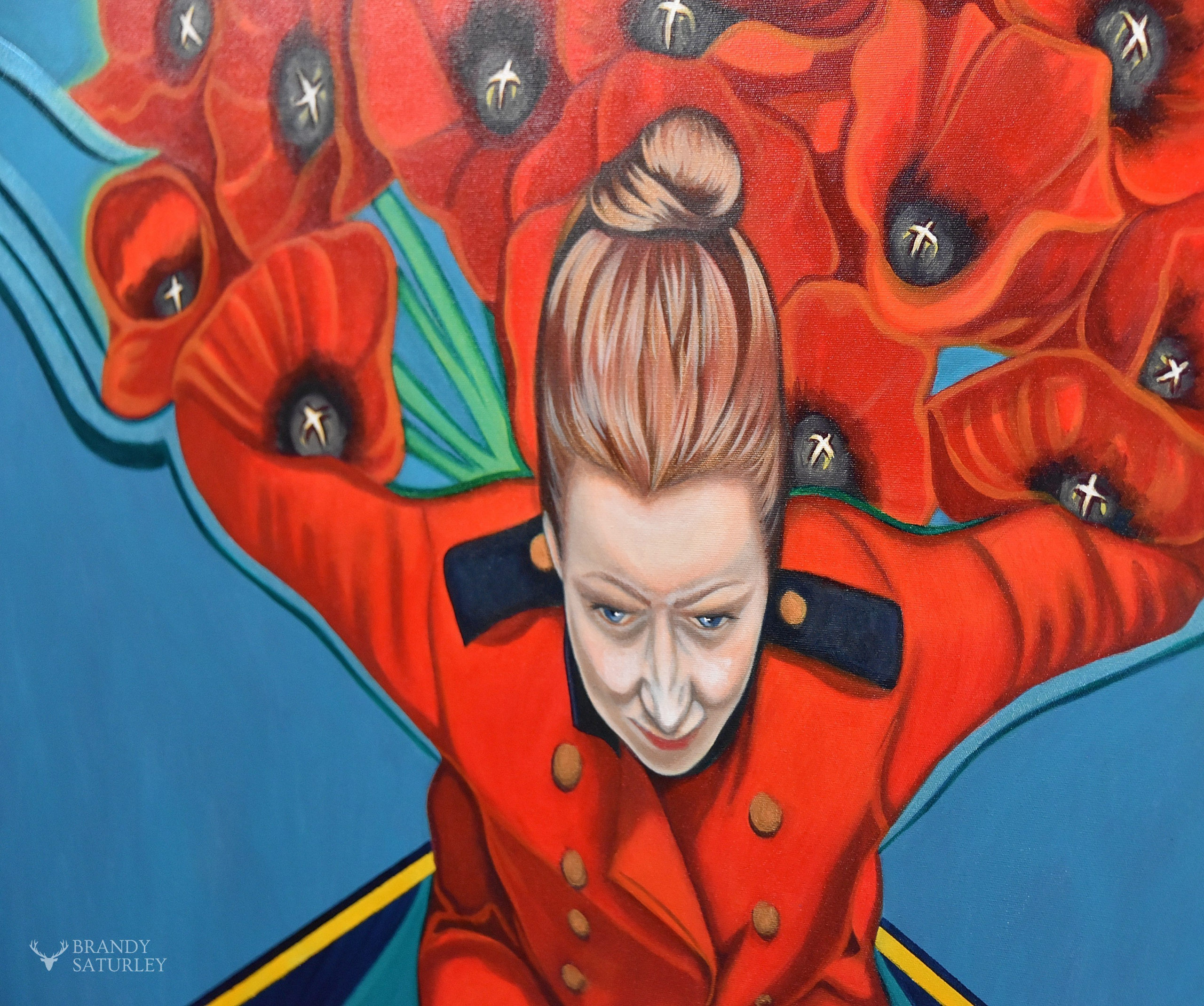 detail view of Remembrance Day painting by Brandy Saturley