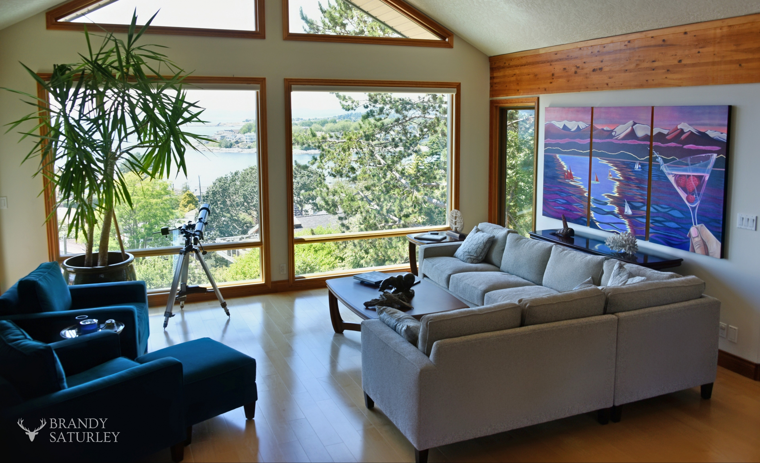 contemporary west coast interior showing art