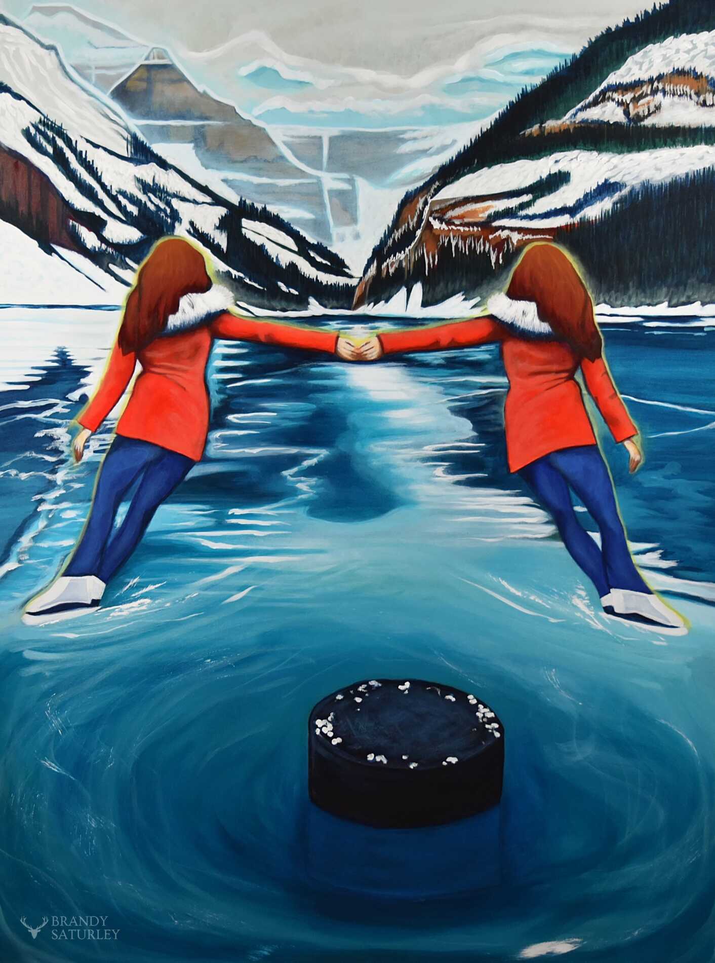 ice skating painting