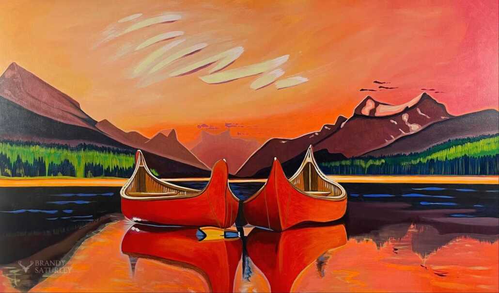 canoe paintings whistler