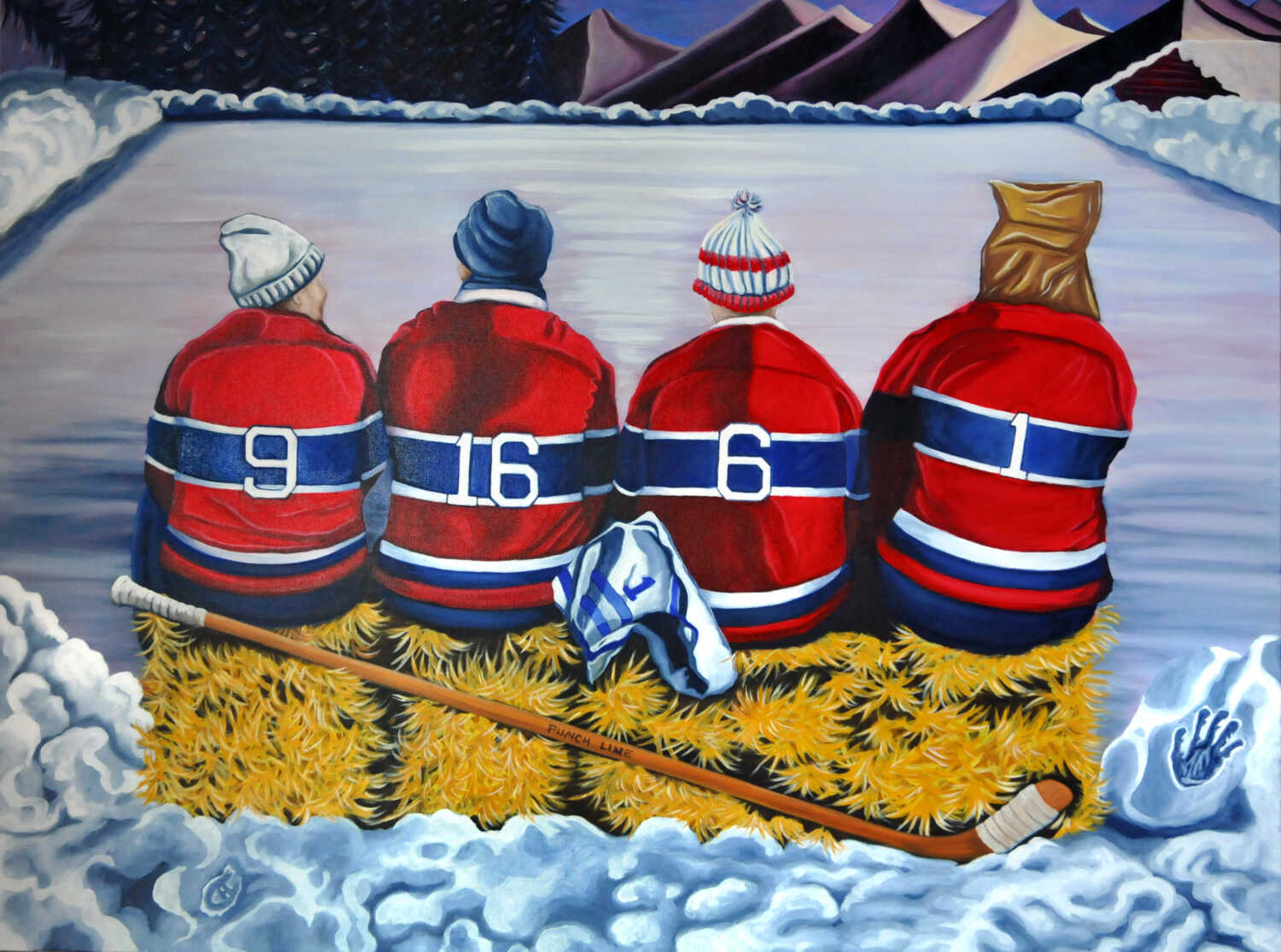 hockey players painting