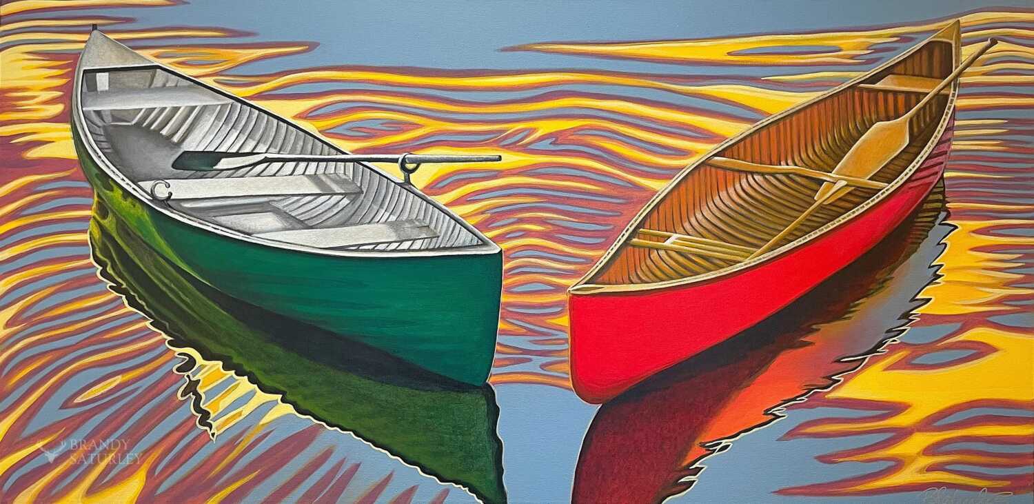 Contemporary canoe paintings