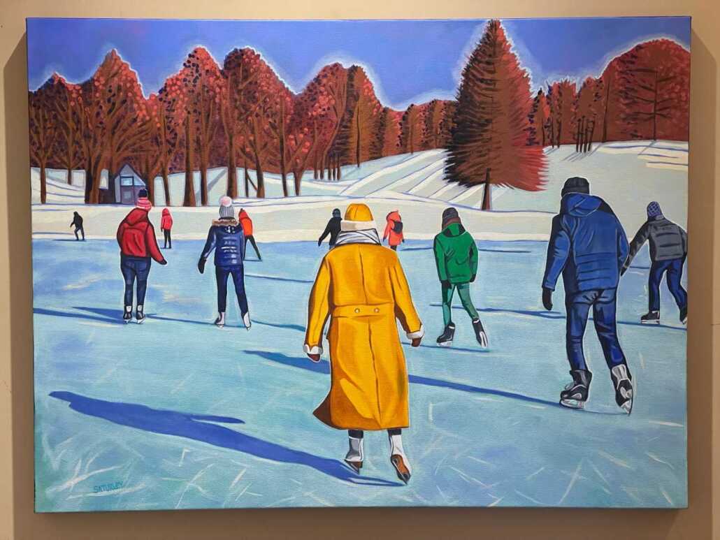 Outdoor Ice Skating Paintings