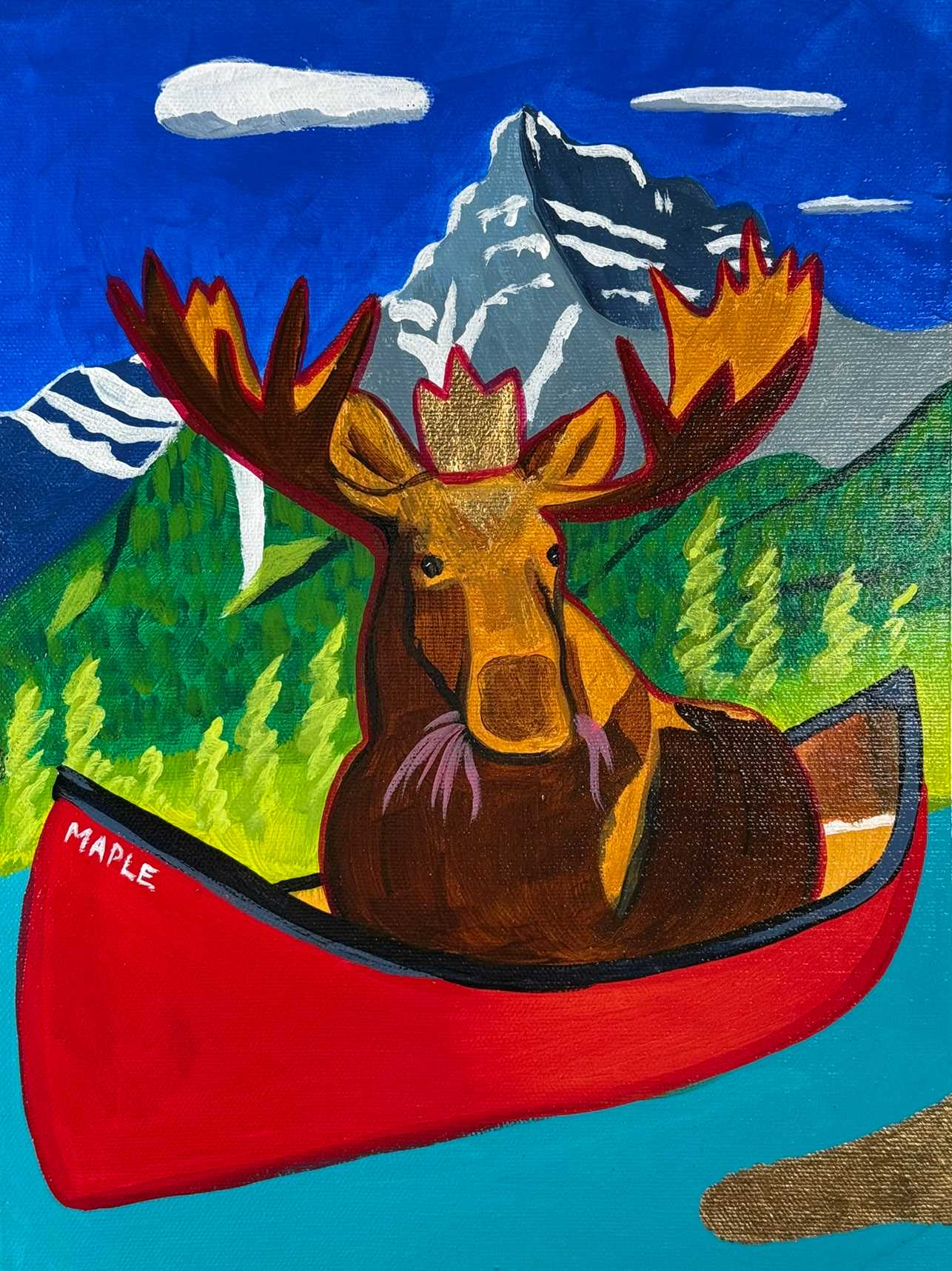 Polar Bear and Moose Paintings