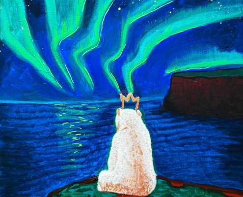 Polar Bear and Moose Paintings