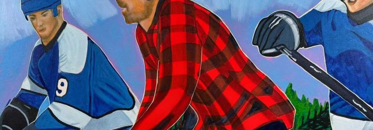 new pond hockey paintings