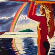 surfing painting Vancouver Island Paintings