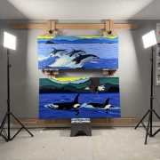 Brandy Saturley studio Painting The Salish Sea