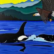 orcaseagle Eagle and Orcas Painting