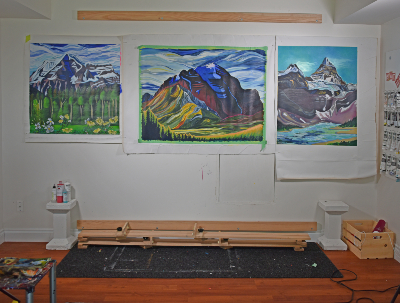 Canadian artist collaboration - painting rocky mountains