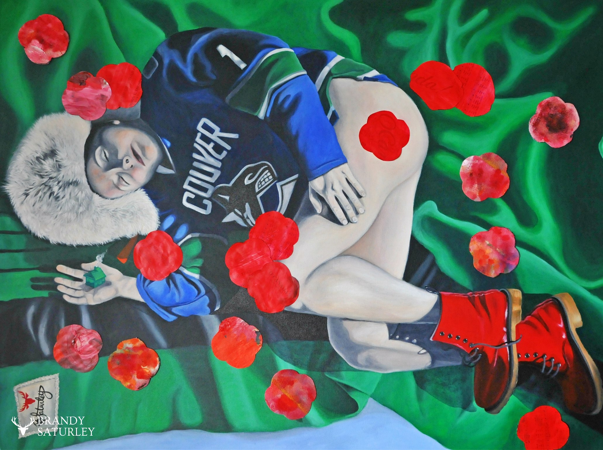 Canucks Vancouver Poppies painting